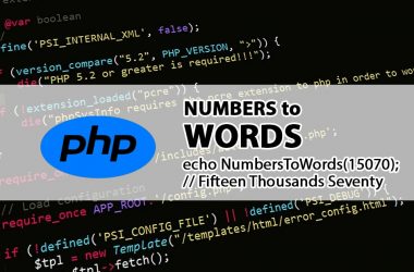 Easily convert Numbers into Words in PHP