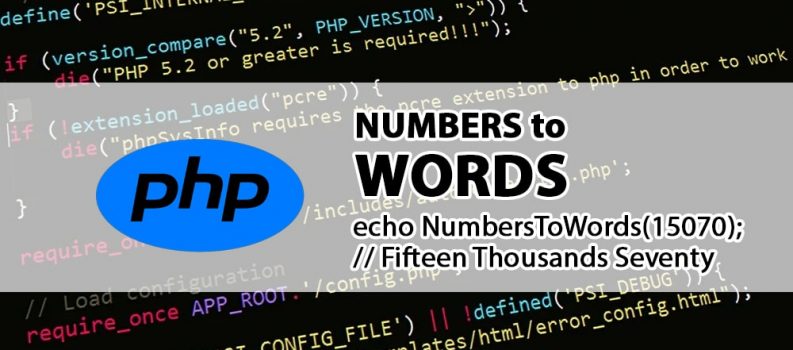 PHP converting numbers into words